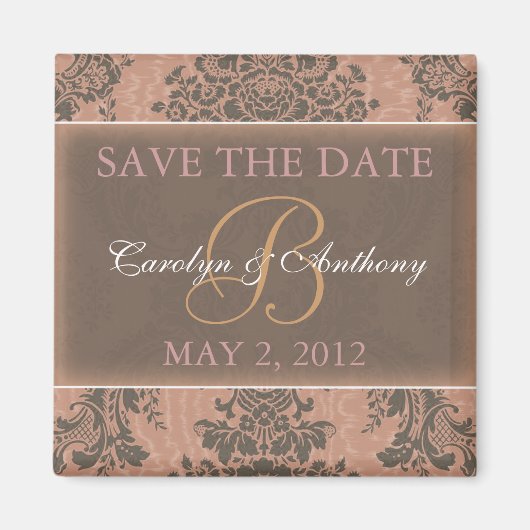 Tiffany Pink Elegant SAVE THE DATE Magnet (Voorkant)