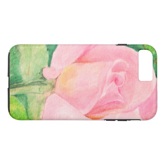 Tiffany Roos waterverf iPhone Case (Achterkant (Horizontaal))