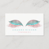 Tiffany roze ombre lashes Exention Makeup Glitter Afsprakenkaartje (Voorkant)