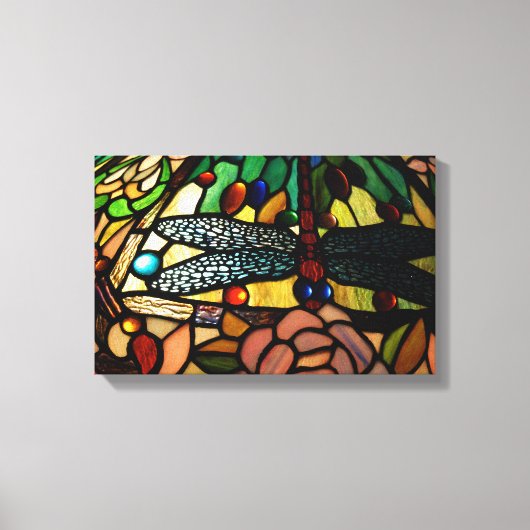 Tiffany Sluit Glas in lood lamp Shade Canvas Afdruk (Voorkant)