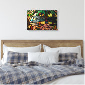 Tiffany Sluit Glas in lood lamp Shade Canvas Afdruk (Insitu (Slaapkamer))