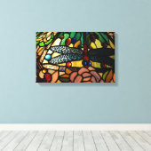 Tiffany Sluit Glas in lood lamp Shade Canvas Afdruk (Insitu (Houten vloer))