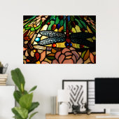 Tiffany Sluit Glas in lood lamp Shade Poster (Thuiskantoor)
