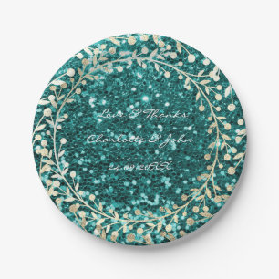 Tiffany Smaragd Glitterende Foxier Gouden Krans Gu Papieren Bordje