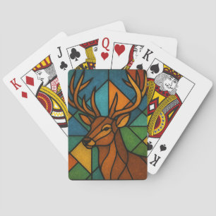 Tiffany-stijl Gebrandschilderd Glasontwerp met Her Pokerkaarten