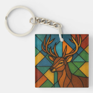 Tiffany-stijl Gebrandschilderd Glasontwerp met Her Sleutelhanger