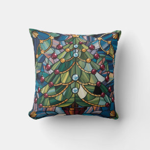 Tiffany-stijl Gebrandschilderde Kerstboom Kussen