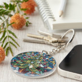 Tiffany-stijl Gebrandschilderde Kerstboom Sleutelhanger (Voorkant Rechts)