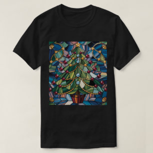 Tiffany-stijl Gebrandschilderde Kerstboom T-shirt