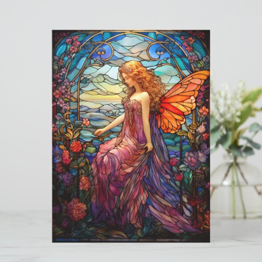 Tiffany stijl Glas in lood magische fee (Staand voorkant)