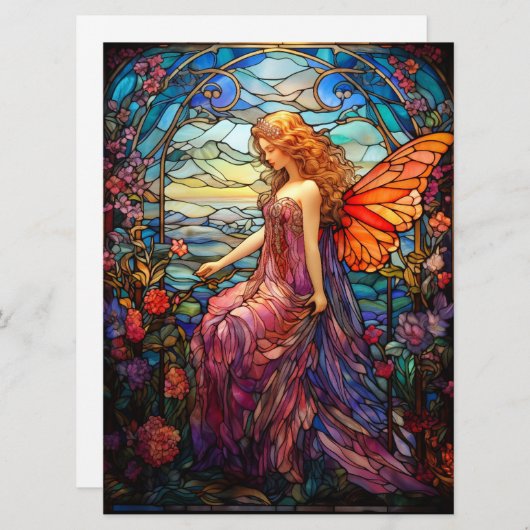 Tiffany stijl Glas in lood magische fee (Voorkant / Achterkant)