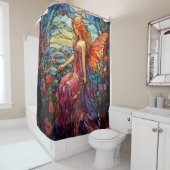 Tiffany stijl Glas in lood magische fee Douchegordijn (In situ)
