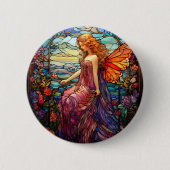 Tiffany stijl Glas in lood magische fee Ronde Button 5,7 Cm (Voorkant)