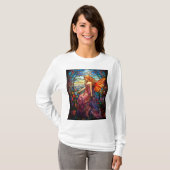 Tiffany stijl Glas in lood magische fee T-shirt (Voorkant volledig)