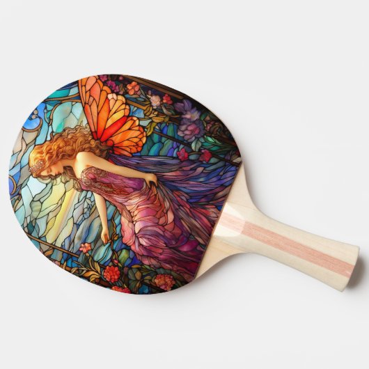 Tiffany stijl Glas in lood magische fee Tafeltennisbatje (Zijkant)