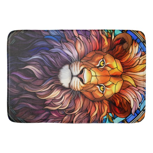 Tiffany-stijl Glas in lood Majestic Lion Badmat (Voorkant)