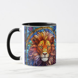 Tiffany-stijl Glas in lood Majestic Lion Mok