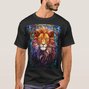 Tiffany-stijl Glas in lood Majestic Lion T-shirt