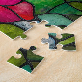 Tiffany-stijl raam met kolibrie legpuzzel (Zijkant)