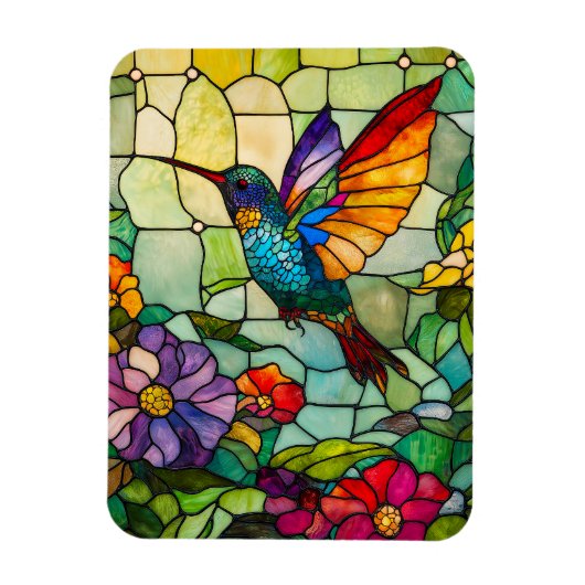 Tiffany-stijl raam met kolibrie magneet (Verticaal)