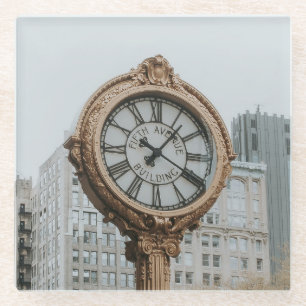 Tiffany Street Clock in New York Glazen Onderzetter