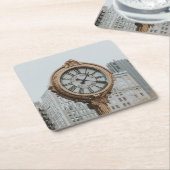 Tiffany Street Clock in New York Kartonnen Onderzetters (Schuin)