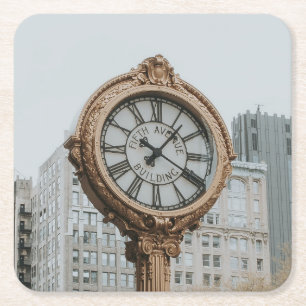 Tiffany Street Clock in New York Kartonnen Onderzetters