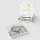 Tiffany Street Clock in New York Stenen Onderzetter (Zijkant)