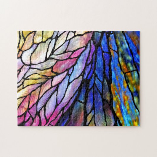 Tiffany Style Glas in lood Jigzaag Puzzle Legpuzzel (Horizontaal)
