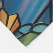 Tiffany-Style Stained Glass Christmas Tree Fleece Deken (Hoek)
