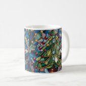 Tiffany-Style Stained Glass Christmas Tree Koffiemok (Voorkant rechts)