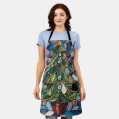 Tiffany-Style Stained Glass Christmas Tree Schort (Gedragen)