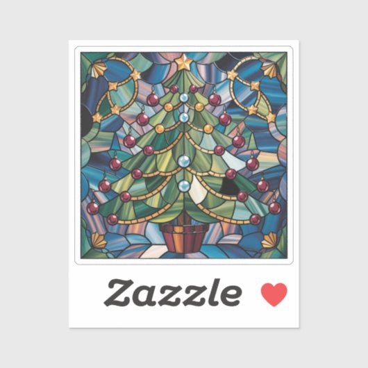 Tiffany-Style Stained Glass Christmas Tree Sticker (Vel)