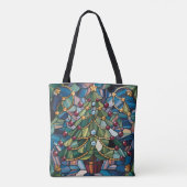 Tiffany-Style Stained Glass Christmas Tree Tote Bag (Achterkant)