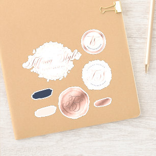 Tiffany Styles Navy Blue & Roos Gold aangepaste lo Sticker