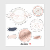 Tiffany Styles Navy Blue & Roos Gold aangepaste lo Sticker (Vel)