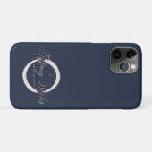 Tiffany Styles Navy Blue & Roos Gold Company Logo Case-Mate iPhone Case (Achterkant (horizontaal))
