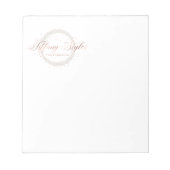 Tiffany Styles Navy Blue & Roos Gold Company Logo Notitieblok (Voorkant)