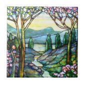 tiffany tegels berglandschap tegeltje (Voorkant)