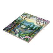 tiffany tegels berglandschap tegeltje (Zijkant)
