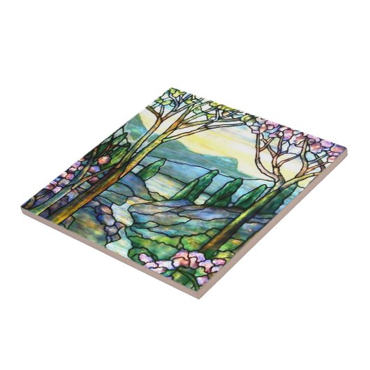 tiffany tegels berglandschap tegeltje (Zijkant)