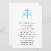 Tiffany Turquoise Cross Christelijke Wedding Invit Kaart (Voorkant / Achterkant)
