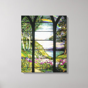 Tiffany venster verpakt Canvas Afdruk