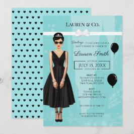 Tiffany's Baby and Co Audrey Shower Invitation Kaart