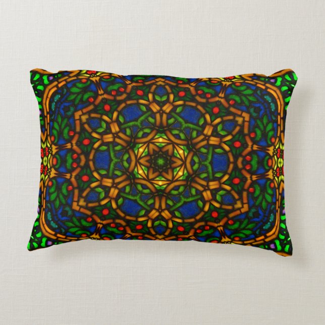 Tiffglow Mandala 1 Oblong Pillow Decoratief Kussen (Achterkant)