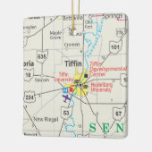 Tiffin Ohio Road Map Keramisch Ornament (Links)