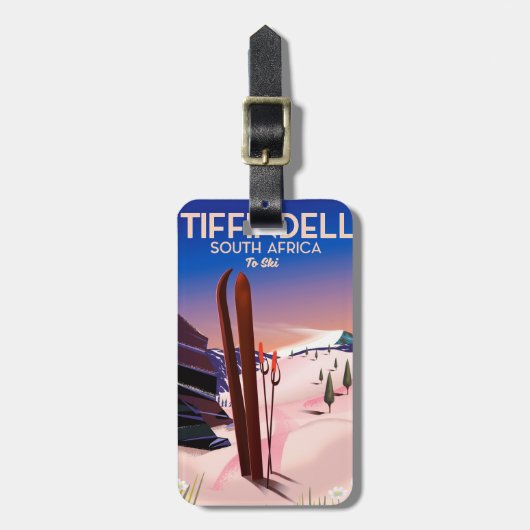 Tiffindell Zuid-Afrika Ski-poster Bagagelabel (Voorkant verticaal)