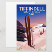 Tiffindell Zuid-Afrika Ski-poster Briefpapier (Voorkant / Achterkant)