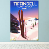 Tiffindell Zuid-Afrika Ski-poster Canvas Afdruk (Insitu (Houten vloer))