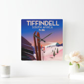 Tiffindell Zuid-Afrika Ski-poster Vierkante Klok (Huis)